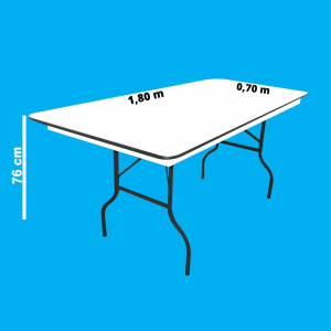 MESA RETANGULAR PARA REFEITÓRIO OU EVENTOS (Branco neve)